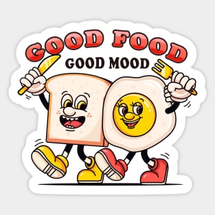 Good food, good mood. Bread and sunny-side up eggs will be breakfast Sticker